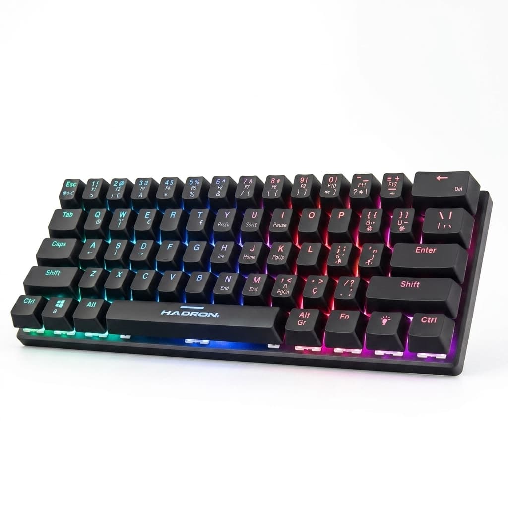 Hadron G509r Kablolu Oyuncu Mini Klavye Mekanik Red Switch Rgb Q Siyah