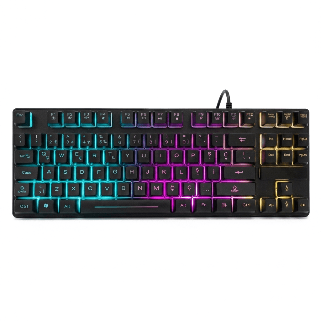 Dexim DKA006 KBL-088 Kablolu RGB Led Işıklı Oyuncu Klavyesi