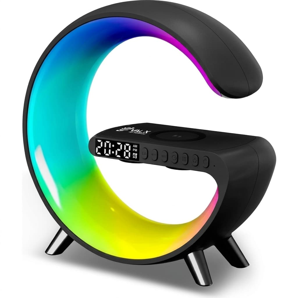 Valx G-500B RGB Çalar Saatli ve Gece Lambası Fonksiyonlu Bluetooth Hoparlör Siyah